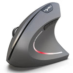 HXSJ T29 เมาส์แนวตั้งไร้สาย Bluetooth 3.0 6 ปุ่ม 2400 DPI ปรับได้ ดีไซน์ตามหลักสรีรศาสตร์, สีเทา T29