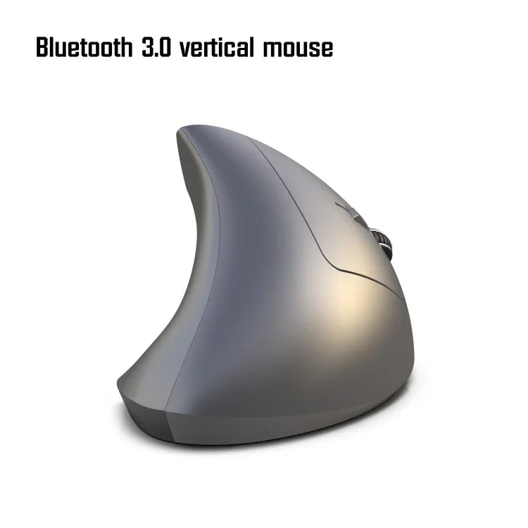 HXSJ T29 เมาส์แนวตั้งไร้สาย Bluetooth 3.0 6 ปุ่ม 2400 DPI ปรับได้ ดีไซน์ตามหลักสรีรศาสตร์, สีเทา T29