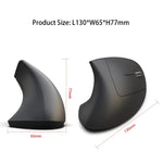 HXSJ T29 เมาส์แนวตั้งไร้สาย Bluetooth 3.0 6 ปุ่ม 2400 DPI ปรับได้ ดีไซน์ตามหลักสรีรศาสตร์, สีเทา T29