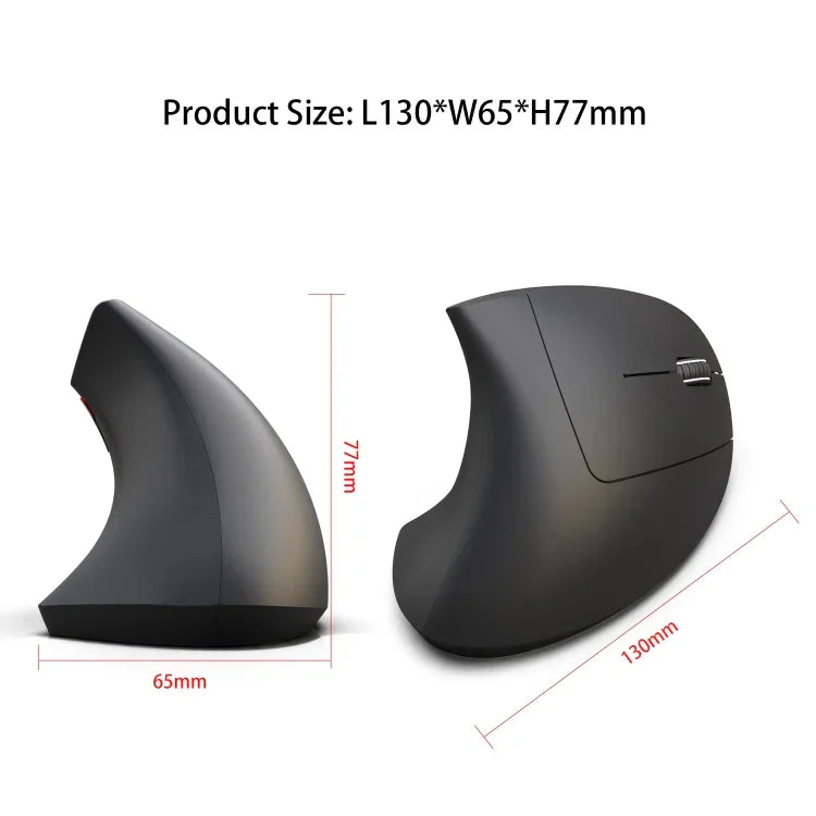HXSJ T29 เมาส์แนวตั้งไร้สาย Bluetooth 3.0 6 ปุ่ม 2400 DPI ปรับได้ ดีไซน์ตามหลักสรีรศาสตร์, สีเทา T29