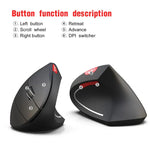 HXSJ T29 เมาส์แนวตั้งไร้สาย Bluetooth 3.0 6 ปุ่ม 2400 DPI ปรับได้ ดีไซน์ตามหลักสรีรศาสตร์, สีเทา T29