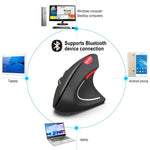 HXSJ T29 เมาส์แนวตั้งไร้สาย Bluetooth 3.0 6 ปุ่ม 2400 DPI ปรับได้ ดีไซน์ตามหลักสรีรศาสตร์, สีเทา T29