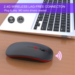 เมาส์ไร้สายไร้เสียงสีสันสดใส 4 ปุ่ม HXSJ M40 2.4G