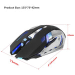เมาส์เกมมิ่งออปติคอลไร้สายชาร์จได้ HXSJ M10 2.4GHz 6 ปุ่ม ไฟสีสันสดใส 2400DPI สำหรับคอมพิวเตอร์ตั้งโต๊ะ, M10