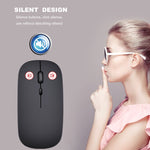 เมาส์ออปติคอลไร้เสียงไร้สาย 2.4GHz ปรับความละเอียด 1600DPI 3 ระดับ HXSJ M80 สีทอง ทองกุหลาบ เงิน ขาว ดำ เทา