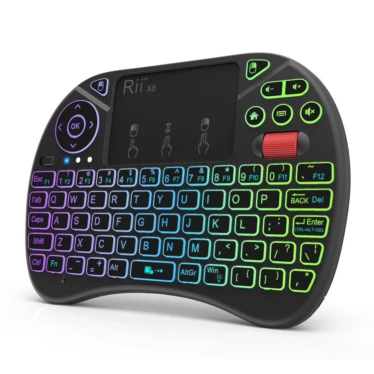 คอมโบทัชแพดขนาด 2.5 นิ้ว พร้อมไฟแบ็คไลท์ (สีดำ), Rii X8