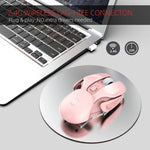 เมาส์ไร้สายปรับโหมด 3 ระดับ HXSJ T37 2.4GHz 1600dpi แบบเงียบ สีชมพู T37
