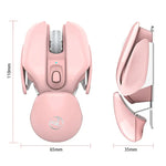 เมาส์ไร้สายปรับโหมด 3 ระดับ HXSJ T37 2.4GHz 1600dpi แบบเงียบ สีชมพู T37
