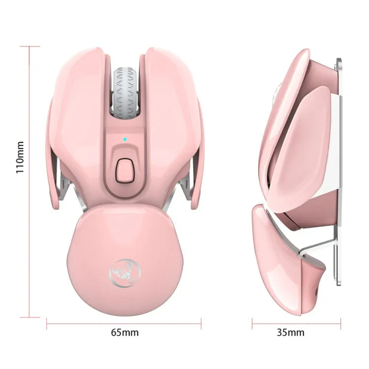 เมาส์ไร้สายปรับโหมด 3 ระดับ HXSJ T37 2.4GHz 1600dpi แบบเงียบ สีชมพู T37