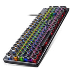 คีย์บอร์ดเกมมิ่งมีสาย USB YINDIAO Electroplating Punk Mixed Light แบบกลไก สวิตช์ดำ Electroplating Punk, สวิตช์ดำ (สีดำ)