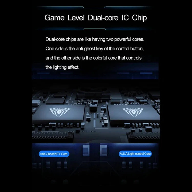 คีย์บอร์ดเกมมิ่งมีสาย USB AULA F2088 108 ปุ่ม แบบกลไก สวิตช์สีน้ำเงิน พร้อมไฟผสมและปุ่มโลหะ สวิตช์สีน้ำเงิน สีเงิน