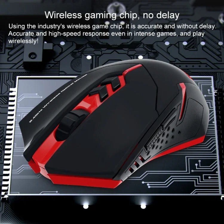 เมาส์เกมมิ่งไร้สายแบบเงียบ ET X-08 7 ปุ่ม 2400DPI 2.4G พร้อมตัวรับ USB และไฟหลังสีสันสดใส