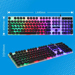 คีย์บอร์ดมีสาย Chasing Leopard G21 USB 104 ปุ่ม กันน้ำ ปุ่มลอยทรงกลมสไตล์พังค์ พร้อมไฟหลังสีสันสดใส ความยาว: 1.3m