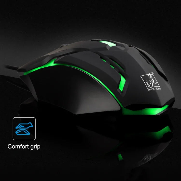 เมาส์เกมมิ่งมีสาย Chasing Leopard K2 USB พร้อมไฟ LED 1600DPI ปรับความเร็วได้ 3 ระดับ ความยาว: 1.3m, รุ่น K2