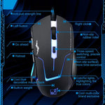 เมาส์เกมมิ่งมีสาย Chasing Leopard T7 USB 6 ปุ่ม 2400DPI ปรับความเร็วได้ 3 ระดับ พร้อมไฟหลังและน้ำหนักในตัว ความยาว: 1.8m, รุ่น T7