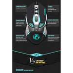 เมาส์เกมมิ่งมีสาย iMICE V5 USB 7 ปุ่ม 4000 DPI พร้อมไฟหลังสีสันสดใส สำหรับคอมพิวเตอร์ PC แล็ปท็อป, รุ่น V5 (สีขาว)