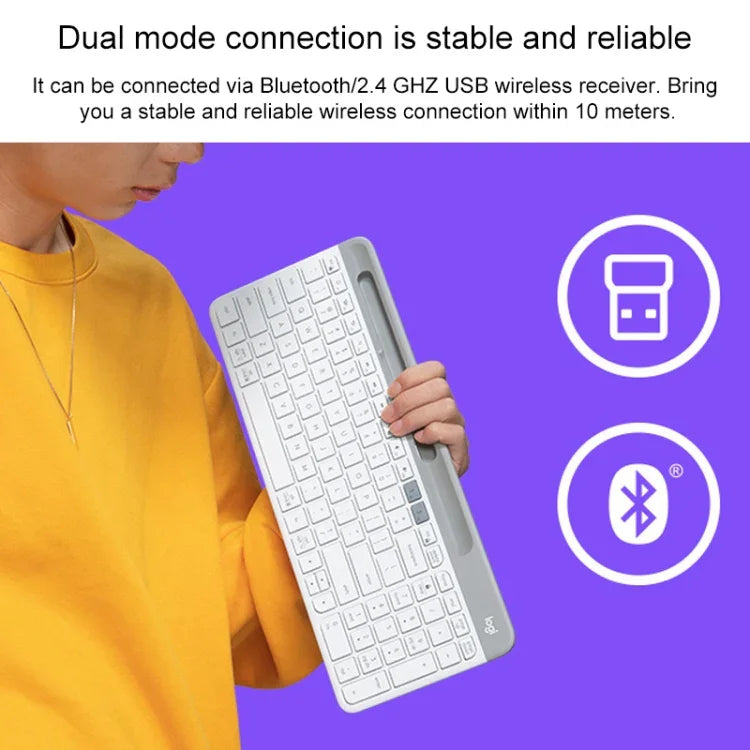 คีย์บอร์ดไร้สาย Logitech K580 แบบบางและเบา ใช้งานได้หลายอุปกรณ์ พร้อมที่วางโทรศัพท์