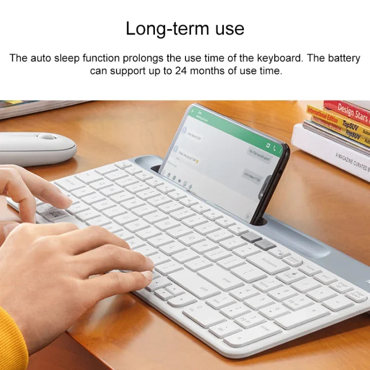 คีย์บอร์ดไร้สาย Logitech K580 แบบบางและเบา ใช้งานได้หลายอุปกรณ์ พร้อมที่วางโทรศัพท์