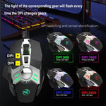 HXSJ J200 เมาส์เกมมิ่งกลไกมีสาย E-sports ปุ่มโปรแกรมได้ 7 ปุ่ม พร้อมไฟ