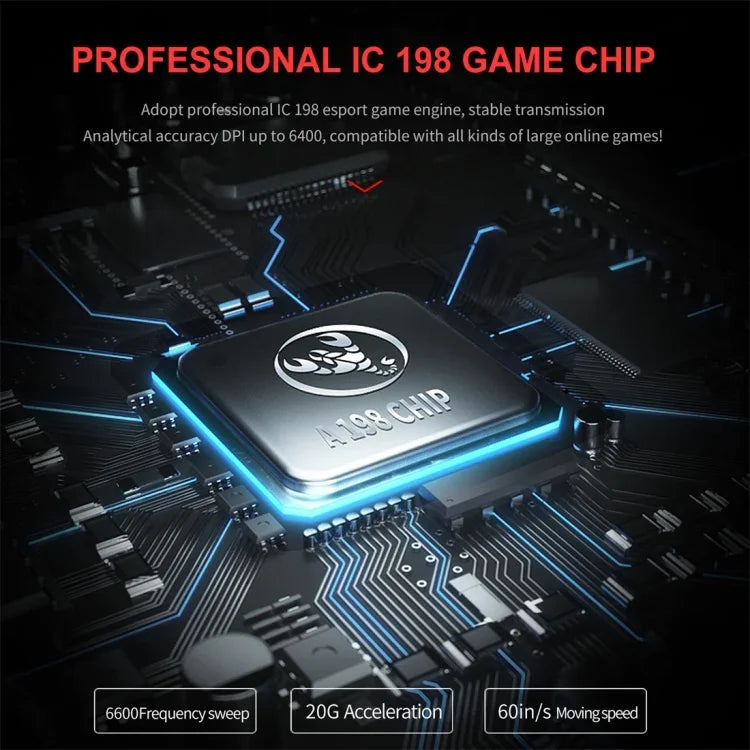 HXSJ J200 เมาส์เกมมิ่งกลไกมีสาย E-sports ปุ่มโปรแกรมได้ 7 ปุ่ม พร้อมไฟ