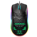 เมาส์เกมมิ่งมีสาย HXSJ J900 6 ปุ่ม ไฟ RGB โปรแกรมได้ (สีขาว), J900(สีดำ), J900(สีขาว)