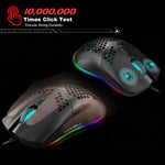 เมาส์เกมมิ่งมีสาย HXSJ J900 6 ปุ่ม ไฟ RGB โปรแกรมได้ (สีขาว), J900(สีดำ), J900(สีขาว)