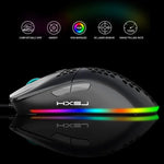เมาส์เกมมิ่งมีสาย HXSJ J900 6 ปุ่ม ไฟ RGB โปรแกรมได้ (สีขาว), J900(สีดำ), J900(สีขาว)