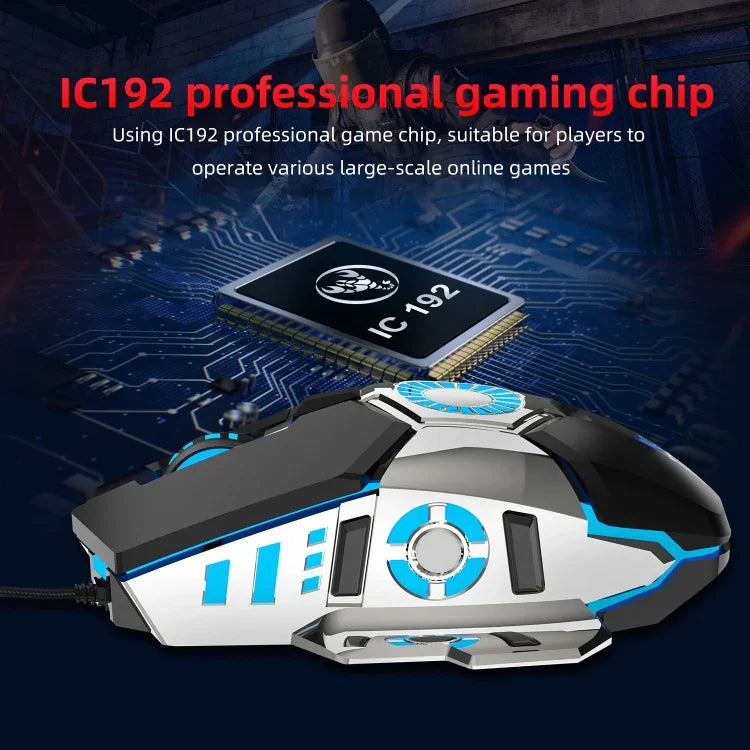 HXSJ J700 เมาส์เกมมิ่งมีสาย E-sports พร้อมไฟสีสันโปรแกรมได้, รุ่น J700