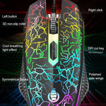 ชุดคีย์บอร์ดเกมมิ่ง SHIPADOO D620 104 ปุ่ม มีสาย พร้อมไฟ RGB สีแตก และเมาส์ สำหรับแล็ปท็อป, พีซี