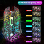 ชุดคีย์บอร์ดเกมมิ่ง SHIPADOO D620 104 ปุ่ม มีสาย พร้อมไฟ RGB สีแตก และเมาส์ สำหรับแล็ปท็อป, พีซี