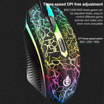 ชุดคีย์บอร์ดเกมมิ่ง SHIPADOO D620 104 ปุ่ม มีสาย พร้อมไฟ RGB สีแตก และเมาส์ สำหรับแล็ปท็อป, พีซี