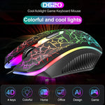 ชุดคีย์บอร์ดเกมมิ่ง SHIPADOO D620 104 ปุ่ม มีสาย พร้อมไฟ RGB สีแตก และเมาส์ สำหรับแล็ปท็อป, พีซี