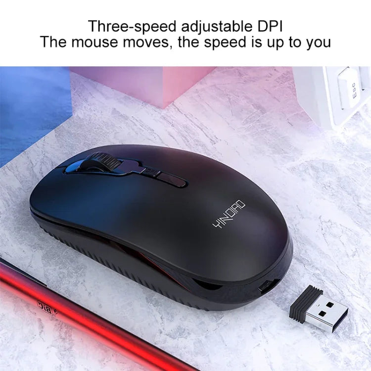 ชุดคีย์บอร์ดและเมาส์ไร้สายสำนักงานธุรกิจ YINDIAO V3 Max แบบเงียบ