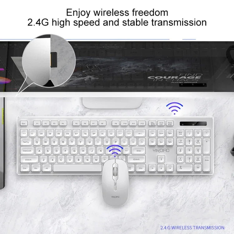 ชุดคีย์บอร์ดและเมาส์ไร้สายสำนักงานธุรกิจ YINDIAO V3 Max แบบเงียบ