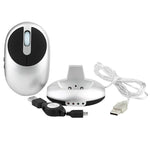 เมาส์ออปติคอลไร้สายชาร์จได้ 2.4G 1200 DPI พร้อม USB HUB 3 พอร์ต / แท่นชาร์จ รุ่น MZ-012