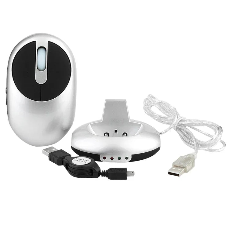 เมาส์ออปติคอลไร้สายชาร์จได้ 2.4G 1200 DPI พร้อม USB HUB 3 พอร์ต / แท่นชาร์จ รุ่น MZ-012