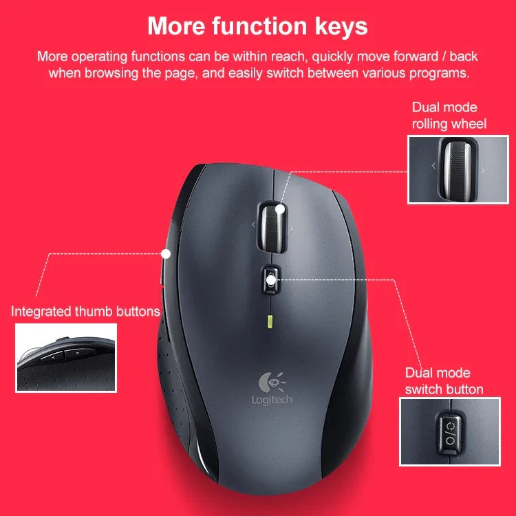 เมาส์เลเซอร์ไร้สาย Logitech M705 1000DPI 2.4GHz โหมดคู่
