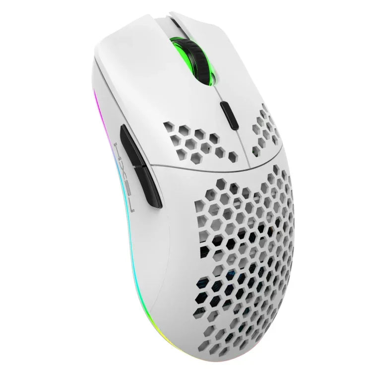 HXSJ T66 เมาส์เกมมิ่งไร้สาย 7 ปุ่ม พร้อมไฟสีสันโปรแกรมได้ รุ่น T66 (สีขาว)