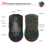 HXSJ T66 เมาส์เกมมิ่งไร้สาย 7 ปุ่ม พร้อมไฟสีสันโปรแกรมได้ รุ่น T66 (สีขาว)