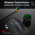 HXSJ T66 เมาส์เกมมิ่งไร้สาย 7 ปุ่ม พร้อมไฟสีสันโปรแกรมได้ รุ่น T66 (สีขาว)