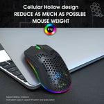 HXSJ T66 เมาส์เกมมิ่งไร้สาย 7 ปุ่ม พร้อมไฟสีสันโปรแกรมได้ รุ่น T66 (สีขาว)