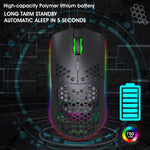 HXSJ T66 เมาส์เกมมิ่งไร้สาย 7 ปุ่ม พร้อมไฟสีสันโปรแกรมได้ รุ่น T66 (สีขาว)