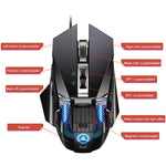 YINDIAO G10 เมาส์เกมมิ่งกลไกโลหะมีสาย 7 ปุ่ม ปรับได้ 7 โหมด 7200DPI พร้อมไฟ RGB รุ่นเวอร์ชันเสียง