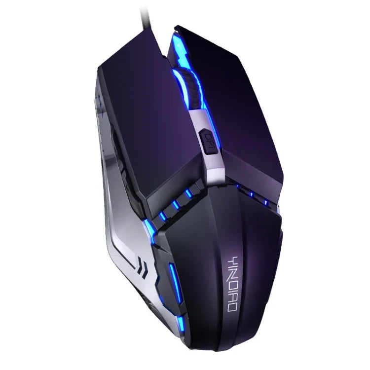 เมาส์มีสาย YINDIAO 6 ปุ่ม เกมมิ่งและออฟฟิศ USB สีดำ