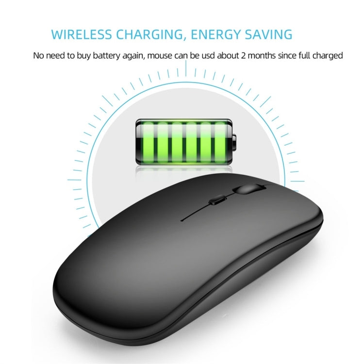 เมาส์ไร้สาย HXSJ M90 2.4GHz บางเฉียบ ชาร์จได้ แบบเงียบ สองโหมด Bluetooth สำหรับโน้ตบุ๊กและพีซี