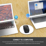 เมาส์ไร้สาย HXSJ M90 2.4GHz บางเฉียบ ชาร์จได้ แบบเงียบ สองโหมด Bluetooth สำหรับโน้ตบุ๊กและพีซี