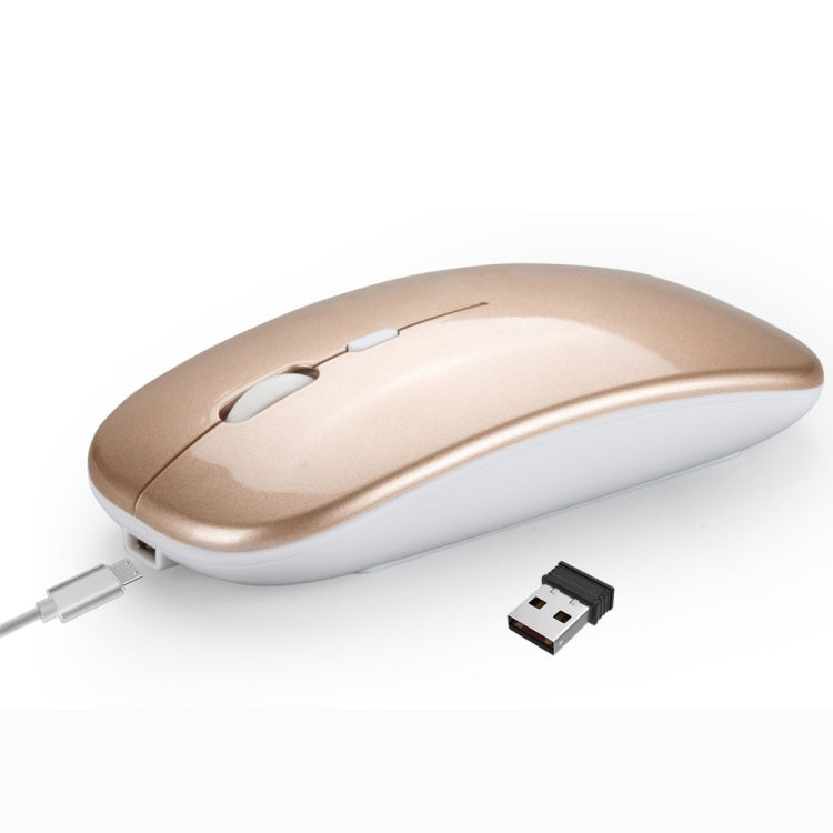 เมาส์ไร้สาย HXSJ M90 2.4GHz บางเฉียบ ชาร์จได้ แบบเงียบ สองโหมด Bluetooth สำหรับโน้ตบุ๊กและพีซี