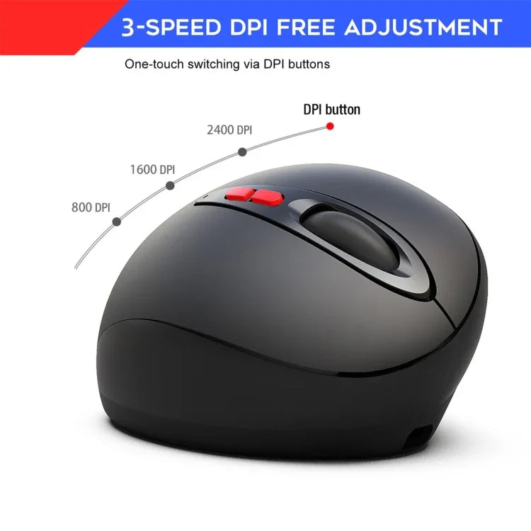 เมาส์ไร้สาย HXSJ T33 2.4GHz แบบออปติคอล ดีไซน์ตามหลักสรีรศาสตร์ สำหรับโน้ตบุ๊กและพีซี