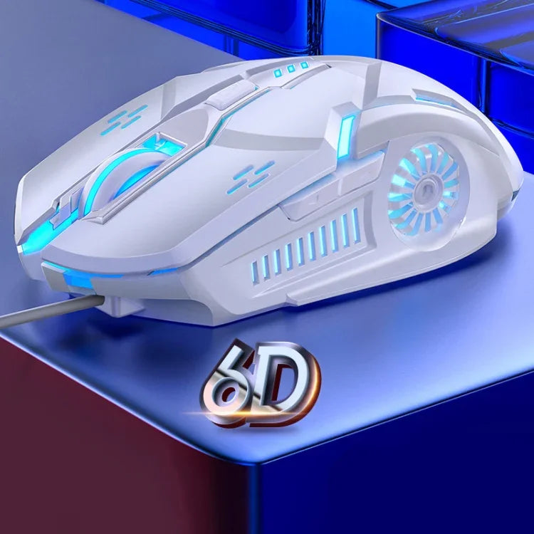 เมาส์เกมมิ่งมีสาย YINDIAO G5 3200DPI ปรับได้ 4 โหมด 6 ปุ่ม ไฟ RGB แบบเงียบ รุ่น G5 สีดำ รุ่น G5 สีขาว
