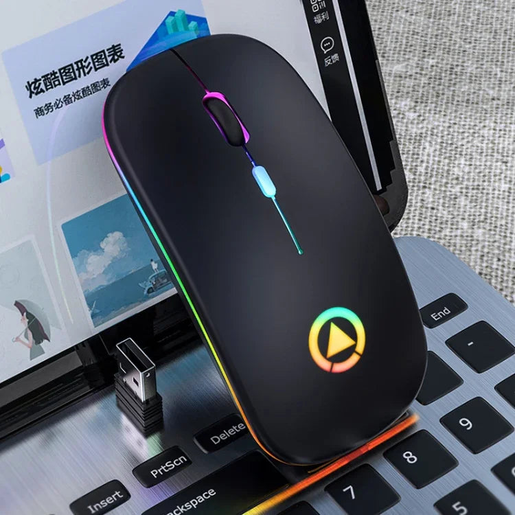 เมาส์ไร้สายชาร์จได้ YINDIAO A2 2.4GHz 1600DPI ปรับได้ 3 โหมด ไฟ RGB รุ่นชาร์จได้